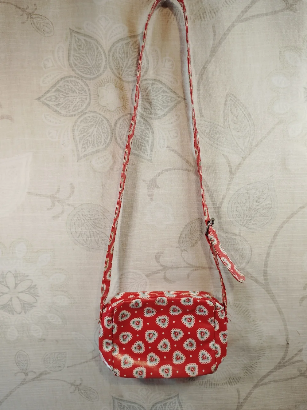 Cath Kidston Red Heart & Rose Print Kids Crossbody Bag